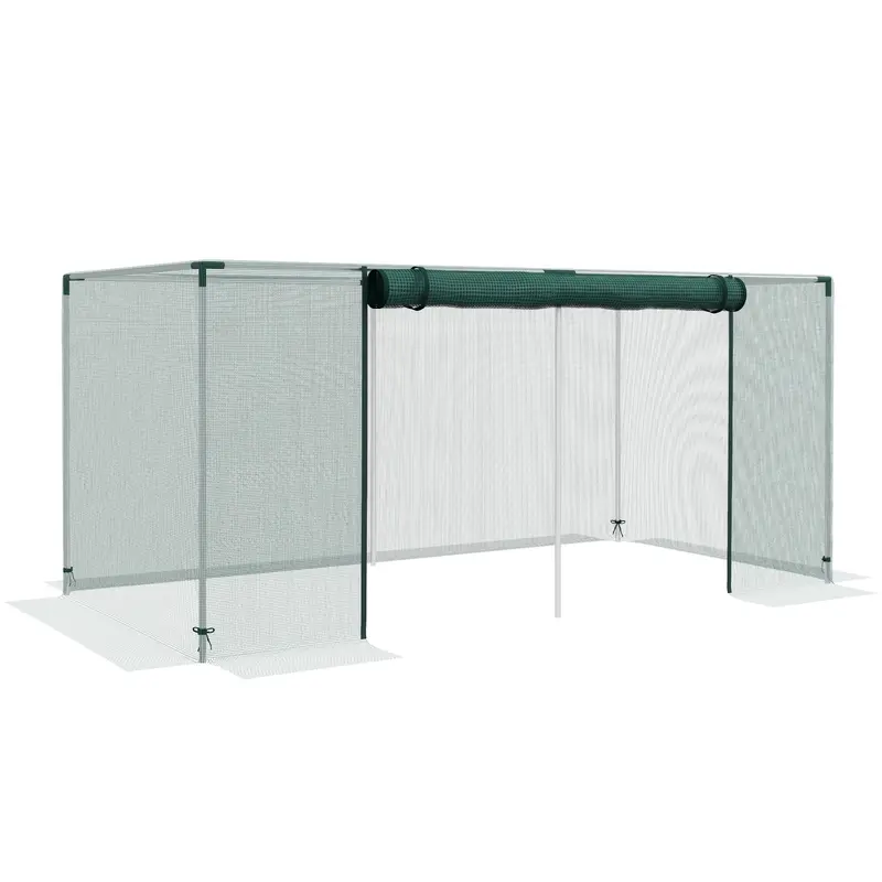 8' X 4' Plant Protection Cage With Zippered Door & Galvanized Frame, Green 1