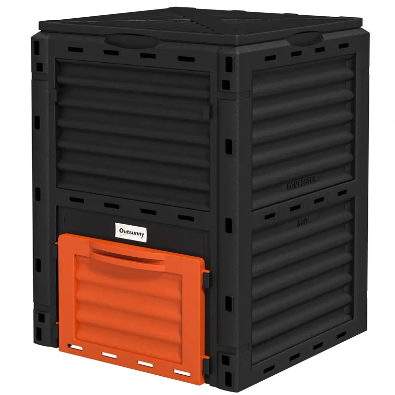 80 Gallon Outdoor Compost Bin For Fast Soil Creation, Orange 2