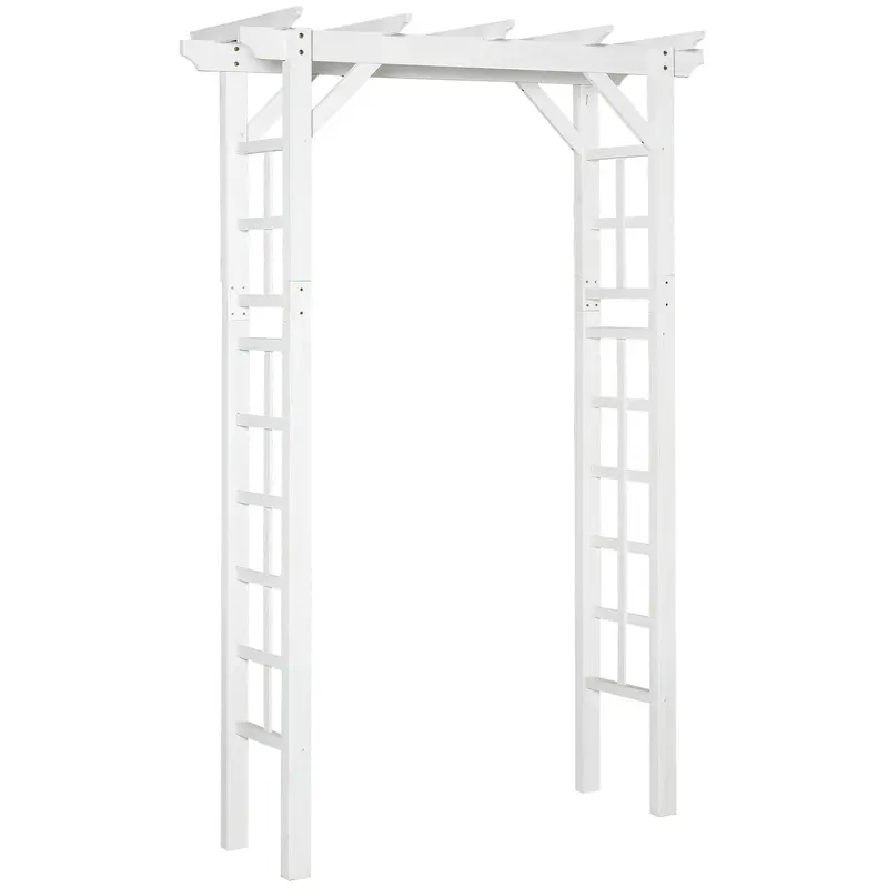 85" Wooden Garden Arbor For Climbing Vines, White 1