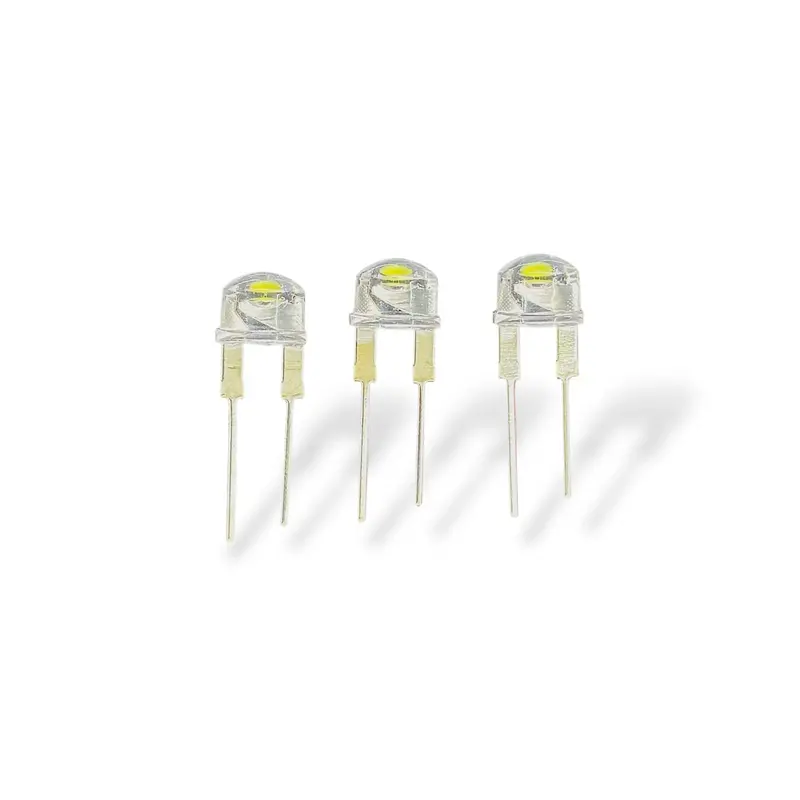 8Mm White Led Light Pack Of 3 | Ultra Bright 20Ma Led Lamp For Diy Electronics, Arduino, Indicators & Projects 1