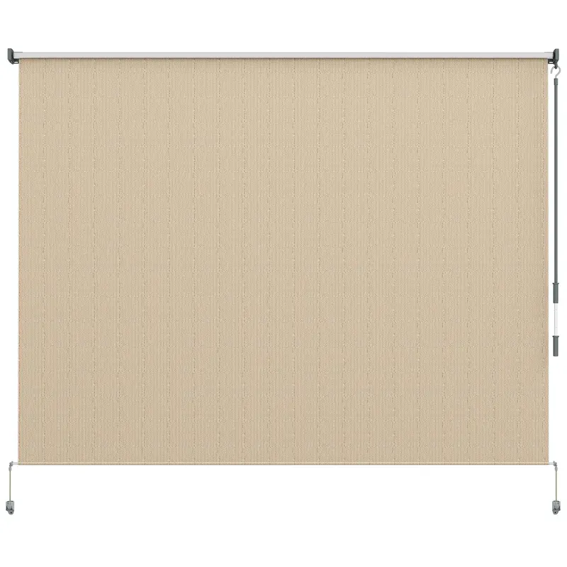 8'W X 6'H Roller Shades For Porch Balcony Gazebo, Beige 1