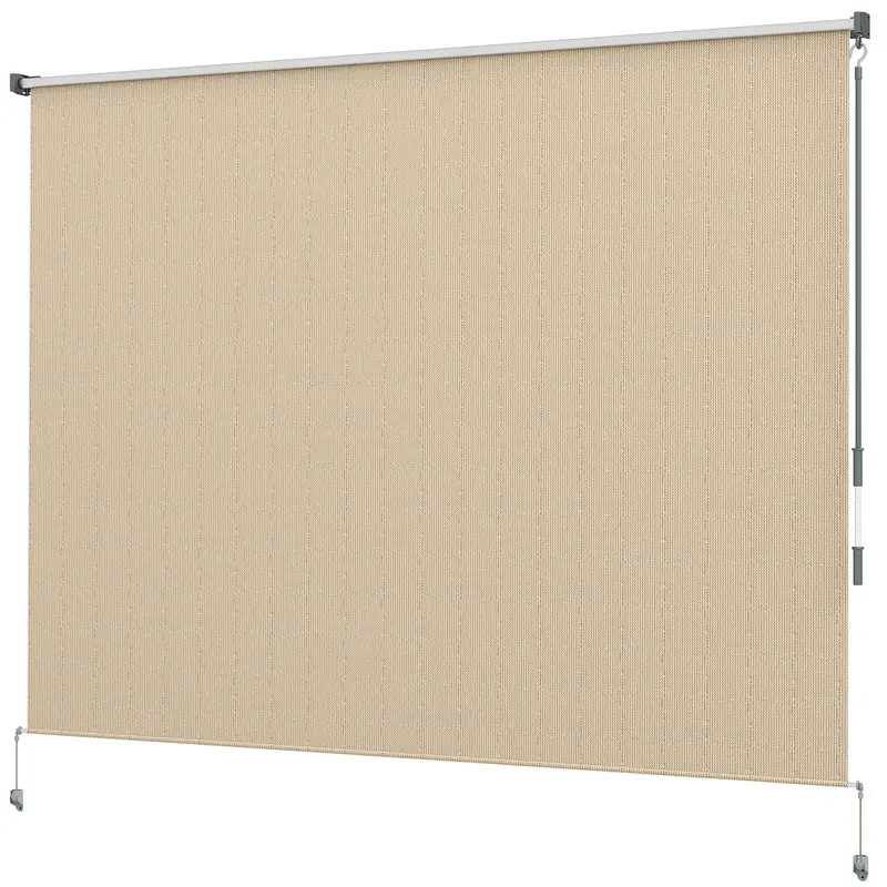 8'W X 6'H Roller Shades For Porch Balcony Gazebo, Beige 2