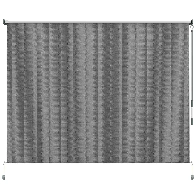 8'W X 6'H Roller Shades For Porch Balcony Gazebo, Dark Grey 1