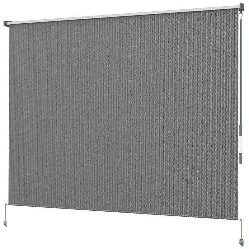 8'W X 6'H Roller Shades For Porch Balcony Gazebo, Dark Grey 2