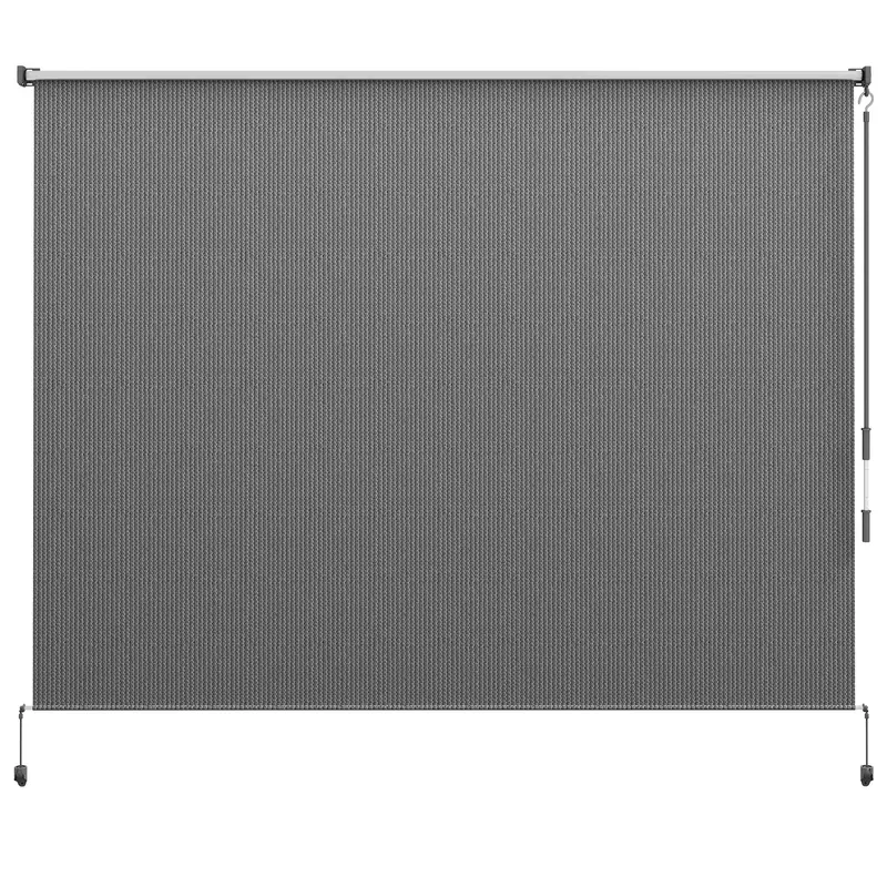 8'W X 6'H Roller Shades For Porch Balcony Gazebo, Light Grey 1