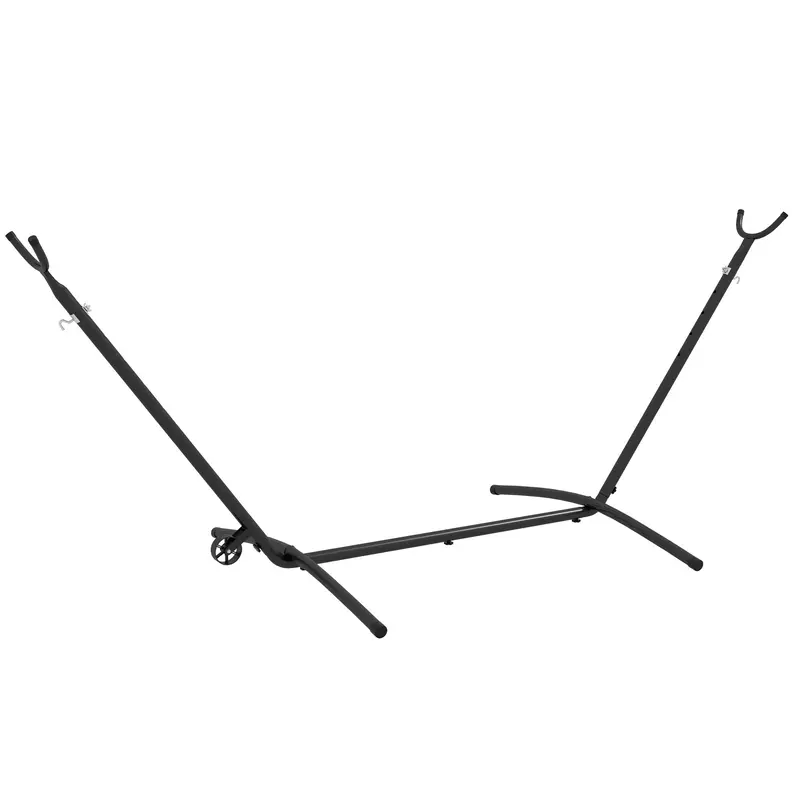 9.5Ft Adjustable Hammock Stand Only, Portable Metal Frame Hammock With Wheels, Black 2