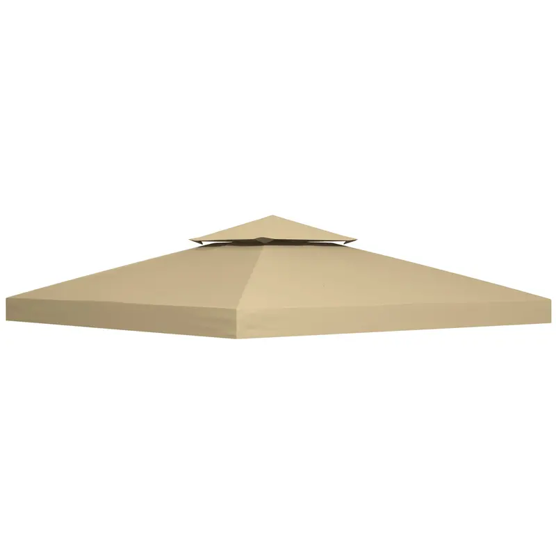 9.8' X 9.8' 2-Tier Gazebo Replacement Canopy, Beige 1
