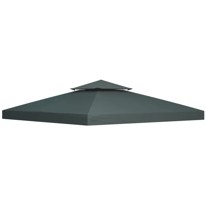 9.8' X 9.8' 2-Tier Gazebo Replacement Canopy, Charcoal Grey 1