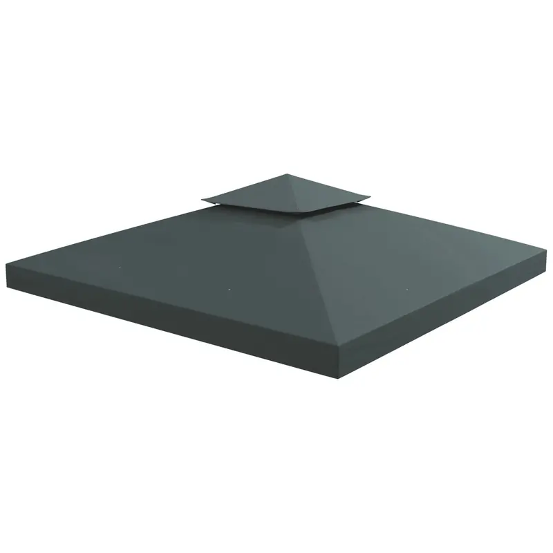 9.8' X 9.8' 2-Tier Gazebo Replacement Canopy, Charcoal Grey 2
