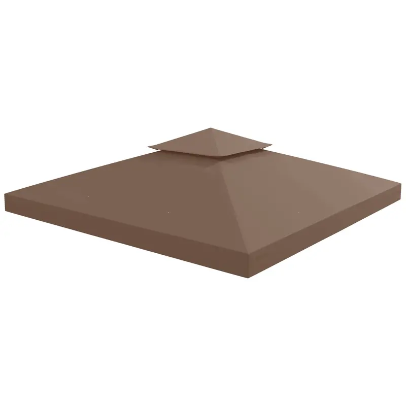 9.8' X 9.8' 2-Tier Gazebo Replacement Canopy, Coffee 1