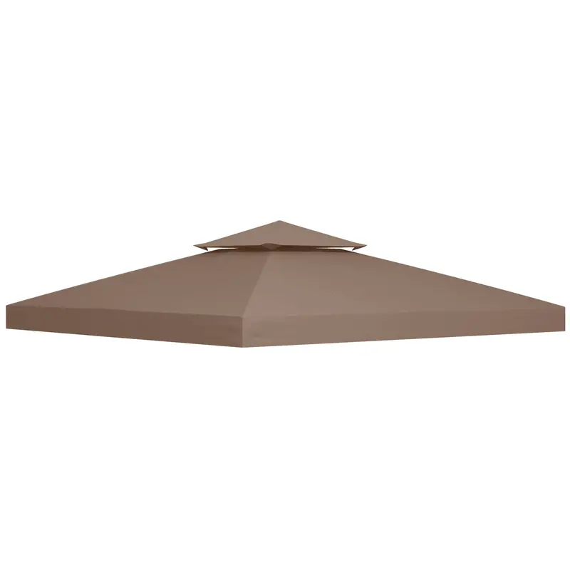 9.8' X 9.8' 2-Tier Gazebo Replacement Canopy, Coffee 2