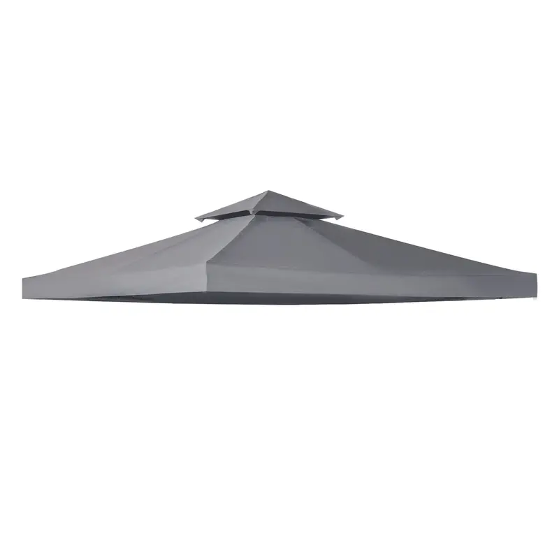 9.8' X 9.8' 2-Tier Gazebo Replacement Canopy, Dark Grey 1