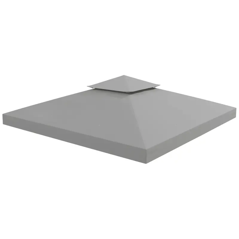9.8' X 9.8' 2-Tier Gazebo Replacement Canopy, Light Grey 2