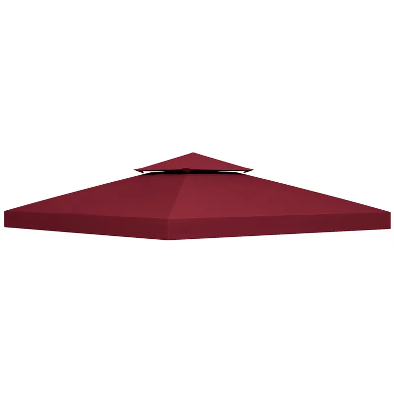 9.84' X 9.84' 2-Tier Gazebo Replacement Canopy, Wine Red 1