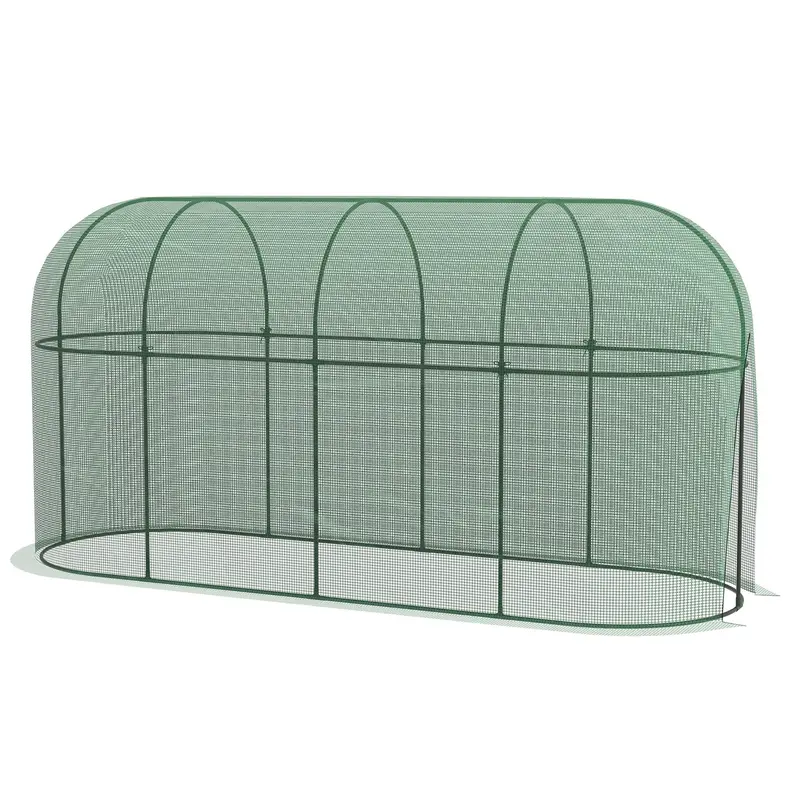 9.8'X3.3' Crop Cage With Zippered Door & Ground Stakes, Green 1