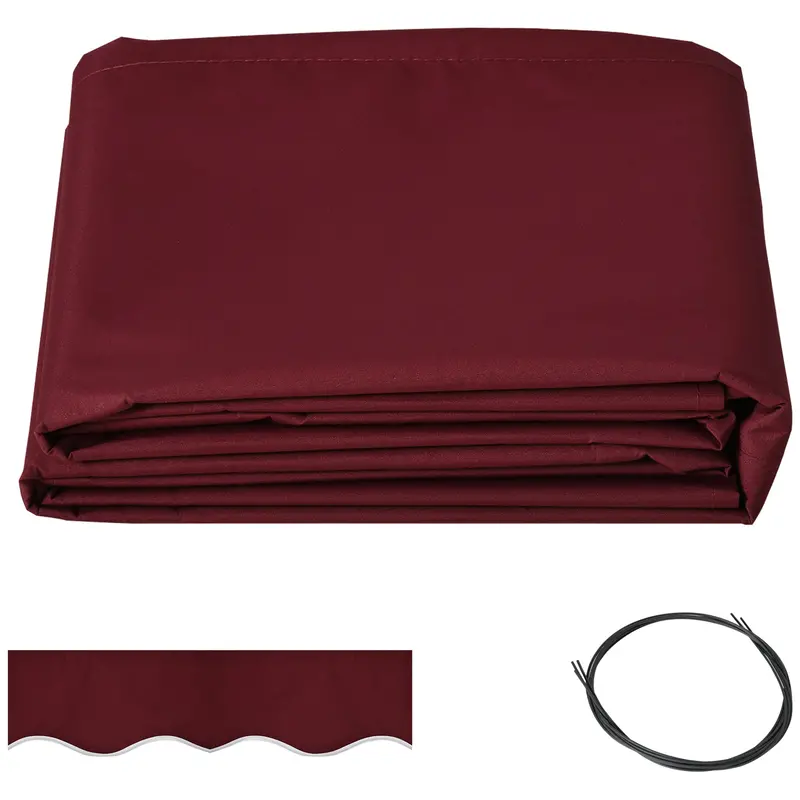 9' X 8' Retractable Awning Fabric Replacement, 280Gsm Uv Resistant Fabric, Wine Red 1