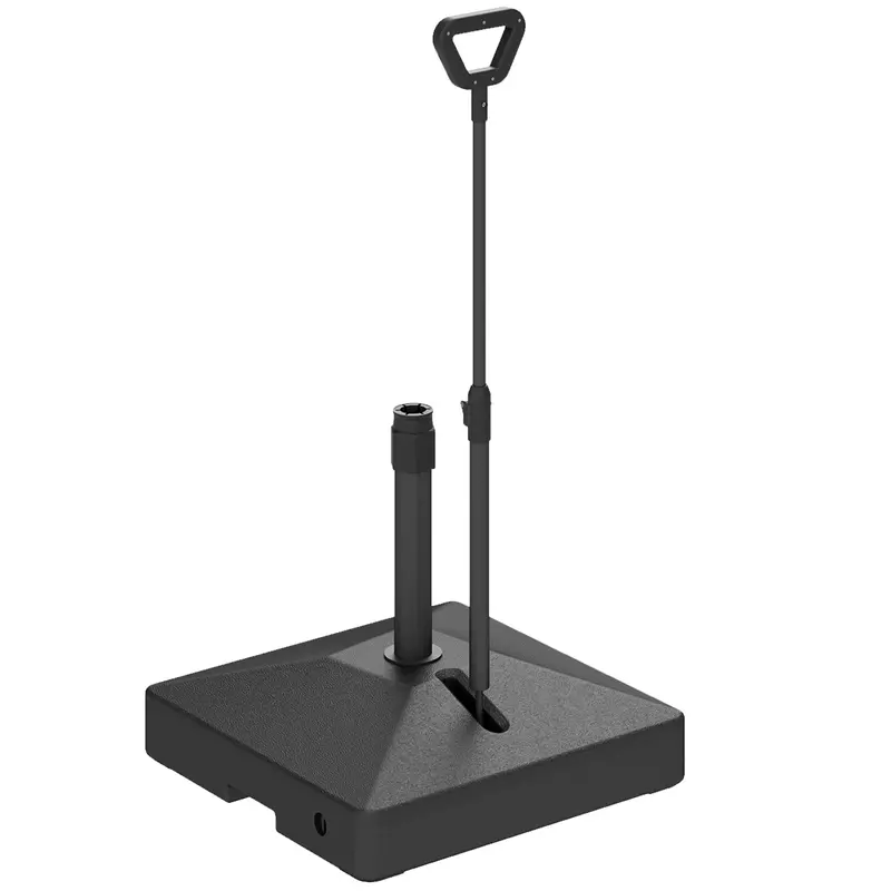 Adjustable Wheeled Umbrella Base, Filled Up To 121Lbs Sand/99Lbs Water, Black 2