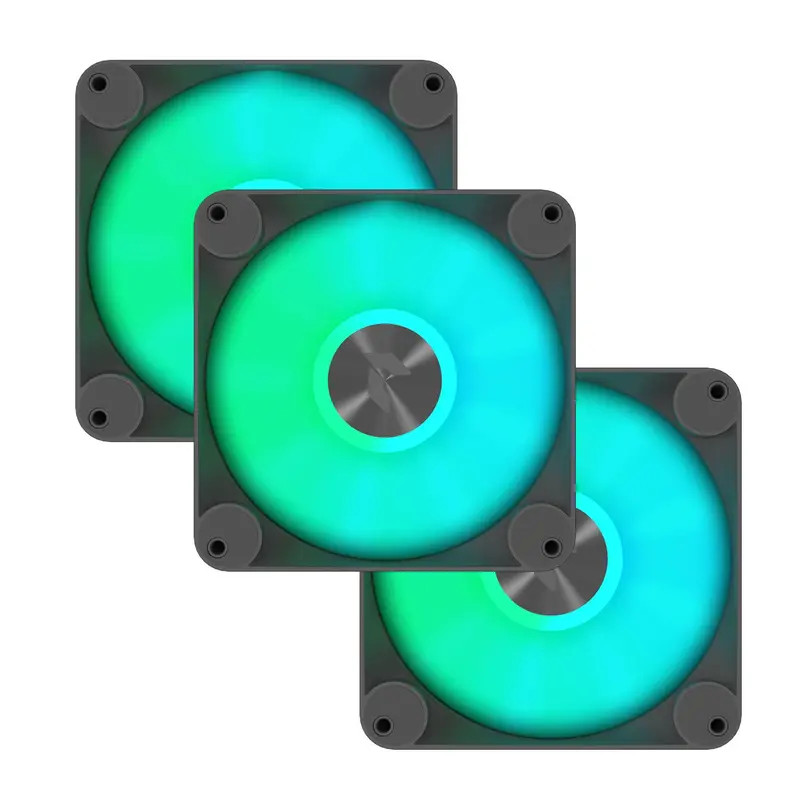 Aerocool Apnx Fp1 120Mm Pwm Argb Fan 3 Pack With Hub - Black 1