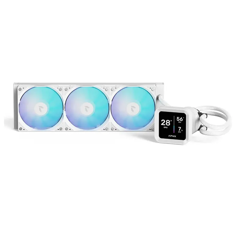 Aerocool Apnx Lc1-D 360Mm Liquid Cooler With 4" Lcd Screen - White 1