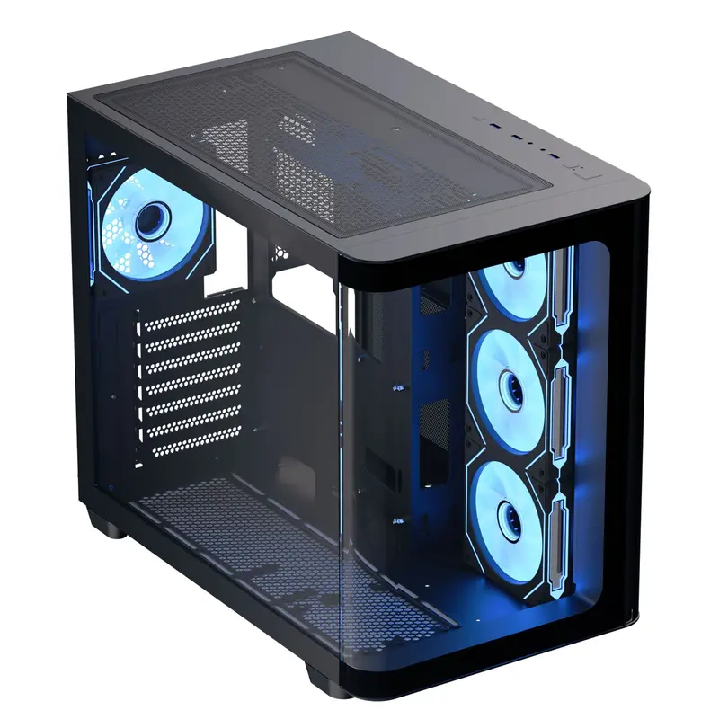 Aerocool P500c Mid-Tower Case With Tempered Glass Side And Front Panel - Black 1