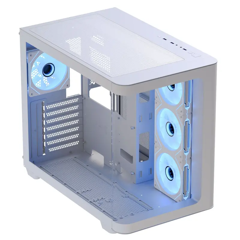 Aerocool P500c Mid-Tower Case With Tempered Glass Side And Front Panel - White 1