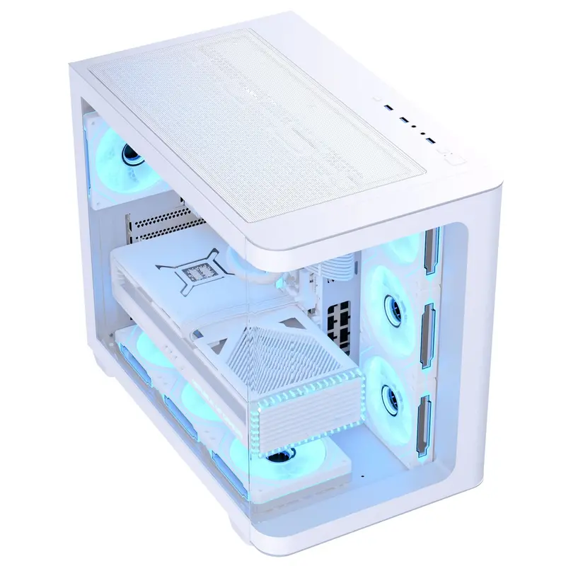 Aerocool P500c Mid-Tower Case With Tempered Glass Side And Front Panel - White 2
