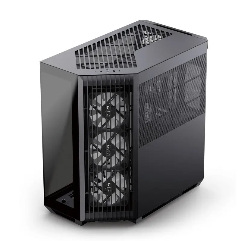 Aerocool V1 Mid-Tower Case With Tempered Glass Side Panel - Black 1