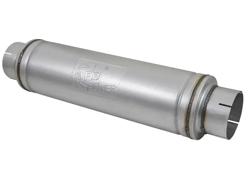 Afe Atlas Aluminized Steel Muffler 5In Center/Center 24In L X 7In Diameter - Round Body 1