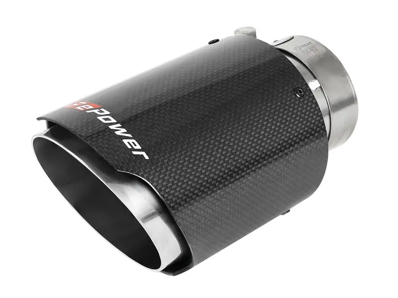 Afe Mach Force-Xp 409 Ss Clamp-On Exhaust Tip 2.5In. Inlet / 4In. Outlet / 7In. L - Carbon 1