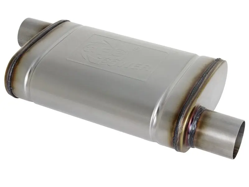 Afe Mach Force-Xp 409 Ss Muffler 2.5In Offset Inlet/2.5In Offset Outlet 14In L X 9In W X 4In H Body 1