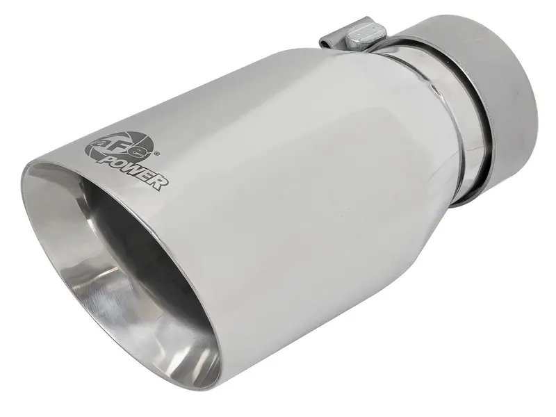Afe Mach Force-Xp Univ 304 Ss Double-Wall Clamp-On Exhaust Tip - Polished - 3In Inlet - 4.5In Outlet 1