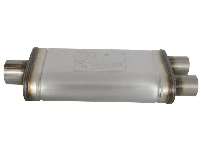 Afe Machforce Xp Ss Muffler 3In Center Inlet / 2.5In Dual Outlets 18In L X 9In W X4in H Body 2