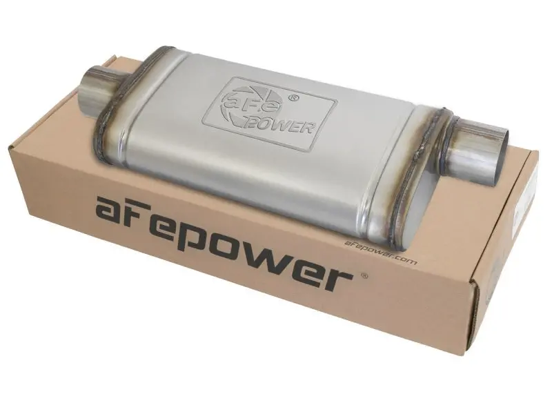 Afe Machforce Xp Ss Muffler 3In Center Inlet / 3In Offset Outlet 18In L X 9In W X4in H Body 1