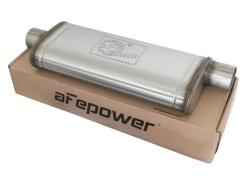 Afe Machforce Xp Ss Muffler 3In Center Inlet / 3In Offset Outlet 22In L X 9In W X4in H Body 1