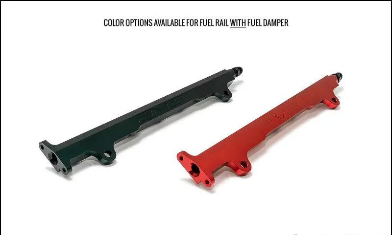 Ams Performance 08-15 Mitsubishi Evo X Cnc Machined Aluminum Fuel Rail W/Pulsation Dampener - Red 2