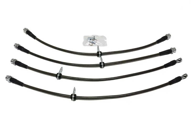 Ams Performance 2008-2015 Misubishi Evo X Stainless Steel Braided Brake Lines (4 Lines) 1