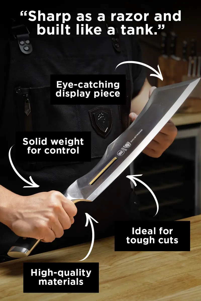 Annihilator Meat Cleaver With Stand 14" | Gladiator Series | Cleaver Nsf Certified | Dalstrong © 2