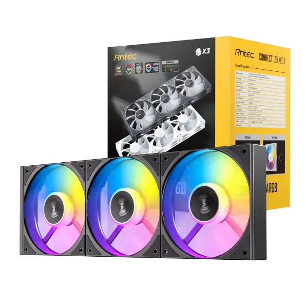 Antec Connect 120 Argb Pwm Fan 3 Pack - Black 1