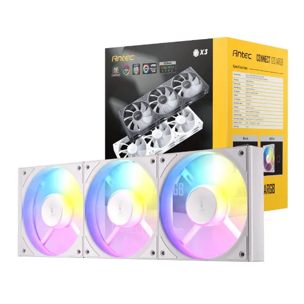 Antec Connect 120 Argb Pwm Fan 3 Pack - White 1