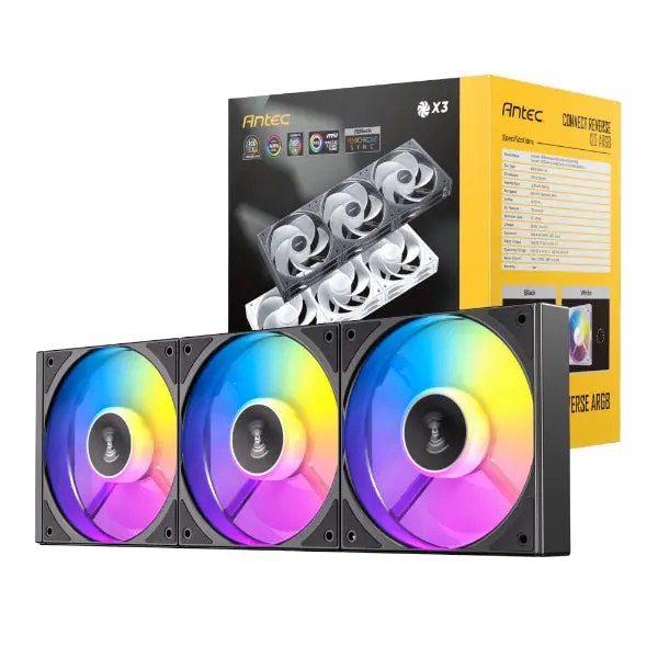 Antec Connect 120 Reverse Argb Pwm Fan 3 Pack - Black 1