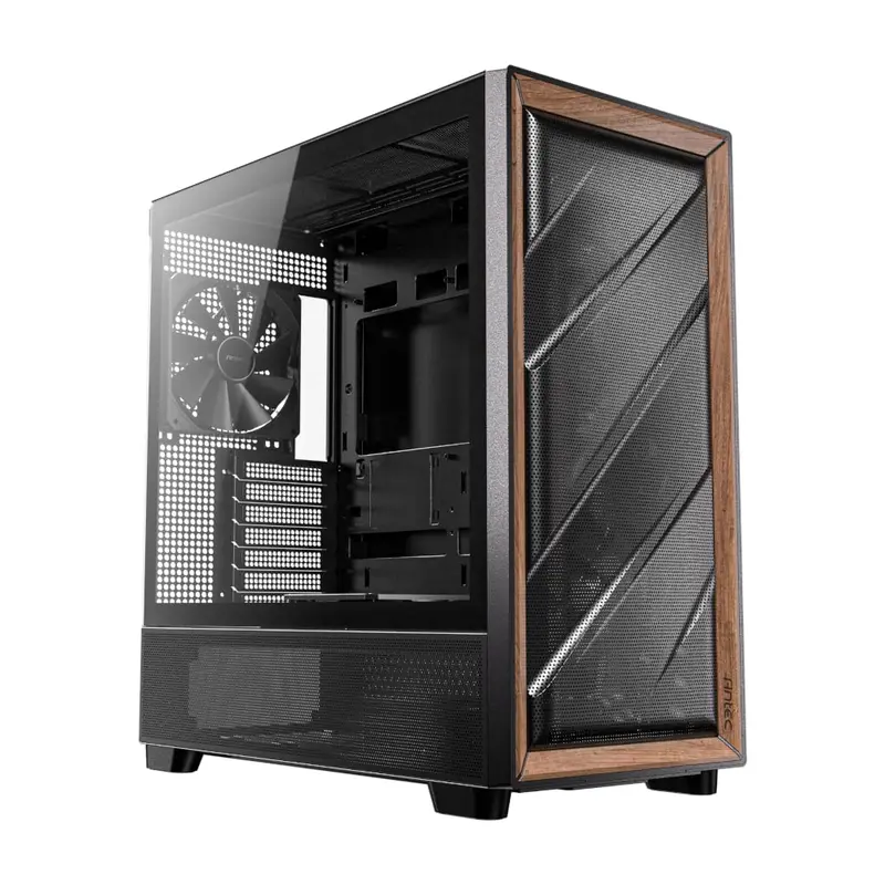 Antec Flux Atx Wood Mid Tower Gaming Chassis – Black 1
