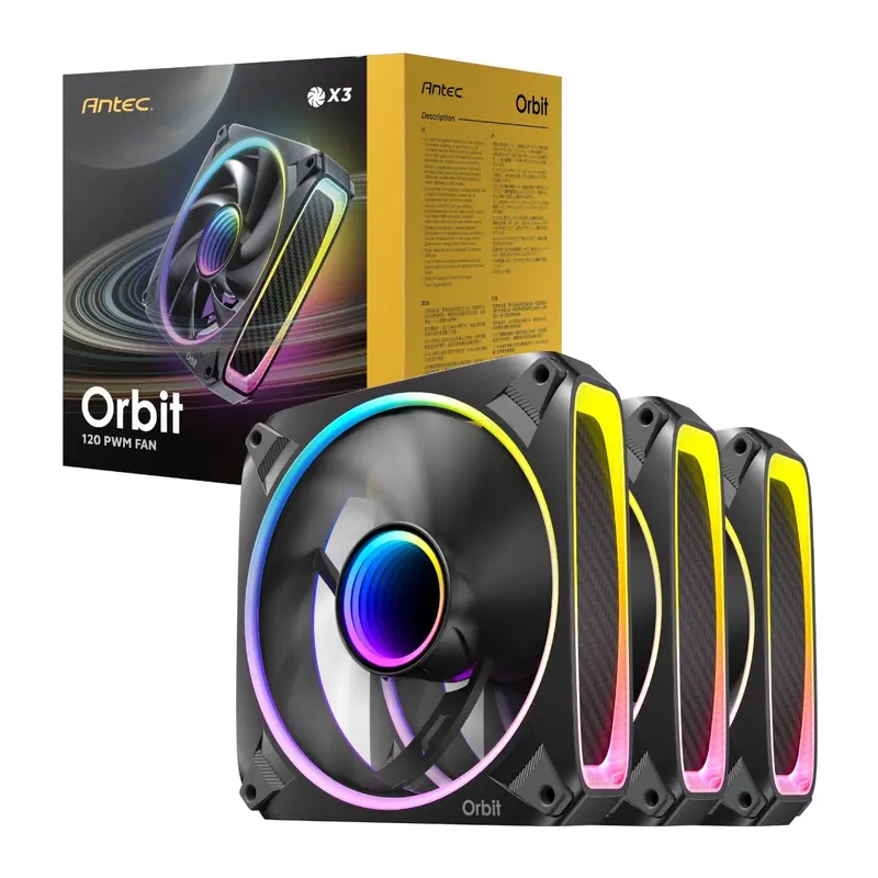Antec Orbit Pwm 120Mm Argb Fan 3 Pack - Black 1