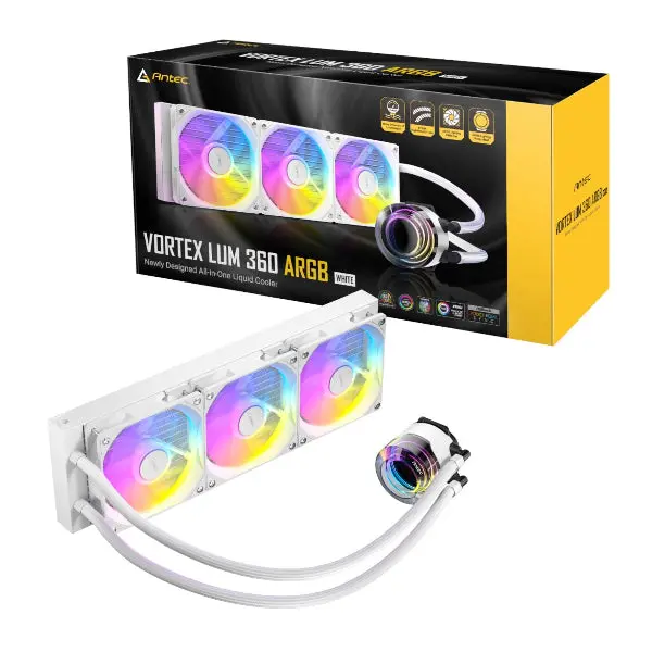 Antec Vortex Lum 360 Argb Aio Cpu Liquid Cooler - White 1