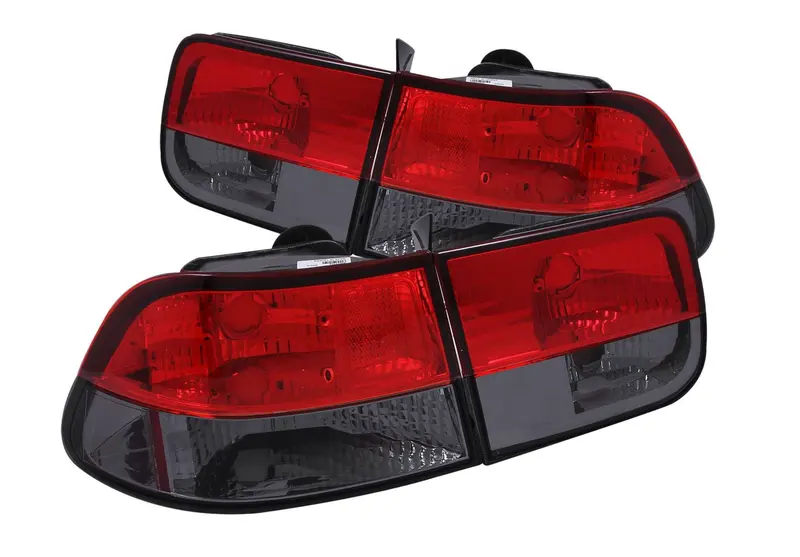 Anzo 1996-2000 Honda Civic 2Dr Tail Lights Chrome Red/Smoke 2Pc 1
