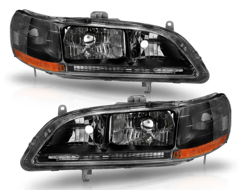 Anzo 1998-2002 Honda Accord Crystal Headlights Black 1