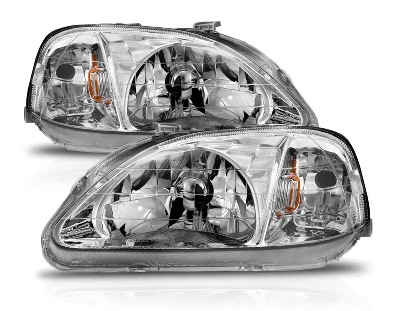 Anzo 1999-2000 Honda Civic Crystal Headlights Chrome 1
