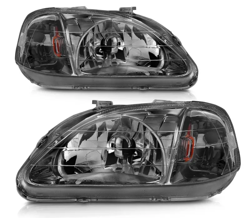 Anzo 1999-2000 Honda Civic Crystal Headlights Gun Metal 1
