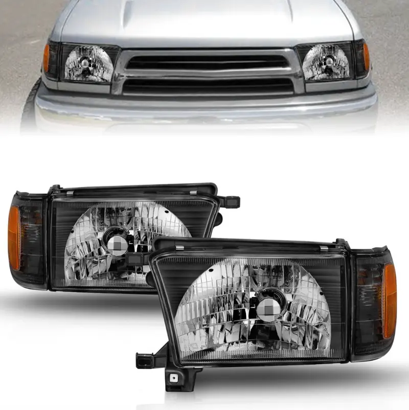 Anzo 1999-2002 Toyota 4Runner Crystal Headlights Black W/ Corner Light 2Pc 2