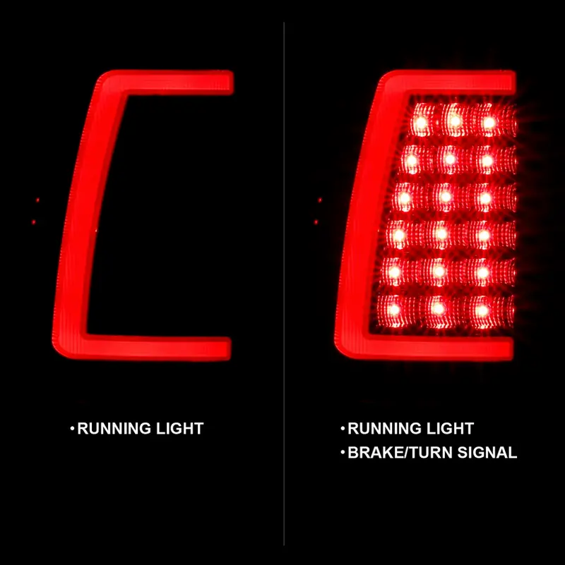 Anzo 2003-2006 Chevy Silverado 1500-2500-3500 Single Rear Wheel / 07 Classic Single Rear Wheel Led Tail Light Plank Style In Black Housing (Does Not Fit Dually Models) 2