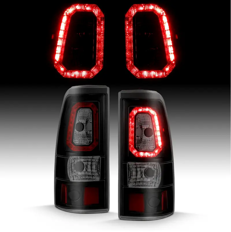 Anzo 2003-2006 Chevy Silverado 1500-2500-3500 Single Rear Wheel Led Tail Lights Plank Style In Black Housing With Smoke Lens (Does Not Fit Dually Models) 2
